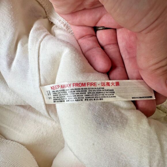 Anthropologie Daily Practice Ivory Lounge Fleece Jogger Pants Embroidered Size M - Picture 6 of 11